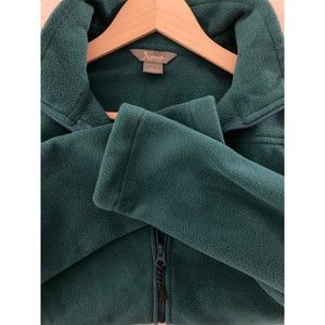 Natural Reflections Teal Green Full Zip Windproof Fleece Jacket Women’s Sz L